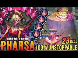23 Kills No Death!! Pharsa Unstoppable Midlaner!! - Build Top 1 Global Pharsa ~ MLBB