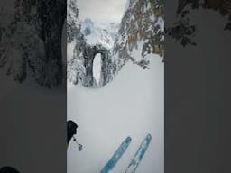 A dream line deep in Norway’s Lyngen Alps. #skiing #freeski