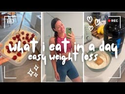 WHAT I EAT IN A DAY FOR EASY FAST WEIGHT LOSS + Fat Blasting Cardio & Shoulder Workout from Home