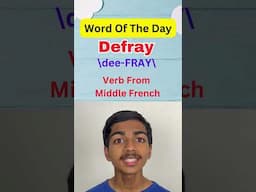 Word of the Day | Defray  #learnanewwordtoday