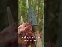 STONE Knife Butchers a BISON #survival #outdoorskills #bushcraft #stoneage #hunting