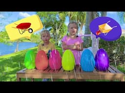 Naomi and David play with Giant Surprise eggs