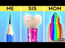 ¡DESAFÍO DE ARTE ENTRE ESTUDIANTE Y MAESTRO! Trucos Escolares Virales y Suministros DIY por 123 GO!