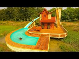 Epic Bamboo House with Waterslide Pool – Jungle Paradise!
