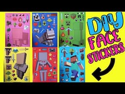 Minecraft Movie DIY Silly Face Stickers with Steve, Denis, Villager, and Mob Dolls