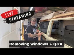 CUTTING OUT WINDOWS LIVE! + Camper van Q&A