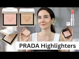 New Prada Highlighters Review & Demo Champagne and Pink | Prada Light Glowing Highlighter powder