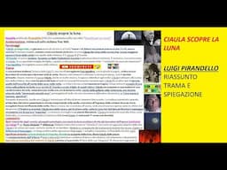 CIAULA SCOPRE LA LUNA (Luigi Pirandello) riassunto e spiegazione
