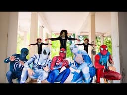5 Spider Man Team vs Villain SERBIAN Dancing in Abandoned Houses Area !! ( Scary Action POV )