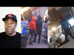 Police grab man B@X n ruff him up, Weapon draw inna money argument