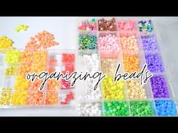 bead organization asmr | sorting & color coding all of my beads! satisfying bead storage, no talking
