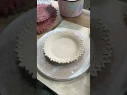 I love these Boho plates with lace mandala texture! So fun and easy to make! #madewithclayshare
