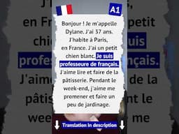 Can You Understand this A1 Text in French?