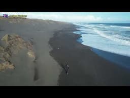 Black Sand Dunes, Iceland flyover 4K