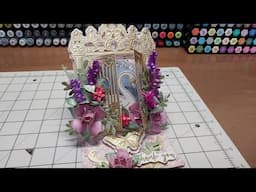 Anna Griffin 3d Gate die, Diamond Press Swan lake stamp set, and AG molded flowers