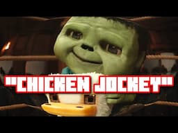 "CHICKEN JOCKEY" but it's in Minecraft.
