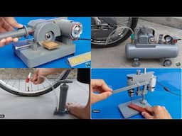 4 amazing things you can do at home - Air Pump - Cycle Pump - Drill Machine - Cutting Machine