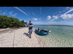 I took my small plastic boat to a  remote Florida Keys Sandbar