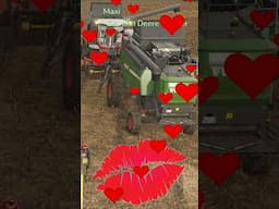 LOVE IS IN THE AIR - TWO HARVESTER KISS ❤️❤️ | Farming Simulator 25 #shorts #farmingsimulator