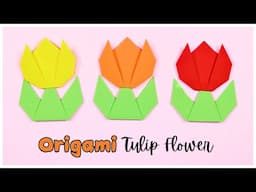Origami Tulip Tutorial - How to Fold Easy Paper Flower
