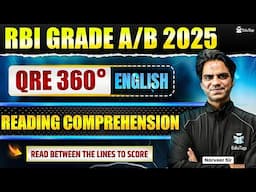 Reading Comprehension | RBI Grade B Phase 1 English Free Online Classes 2025 | RBI Grade B/A English