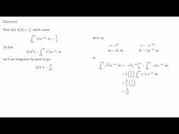 Exponential Distribution:  Variance and Standard Deviation
