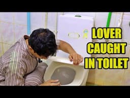 WIFE'S LOVER CAUGHT IN TOILET !!!
