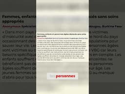 Burkina Faso : L'horreur du terrorisme et des déplacements forcés