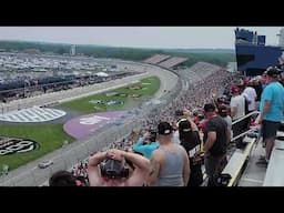 BIG RESTART CRASH from stands at 2025 Nascar Truck Series Michigan race