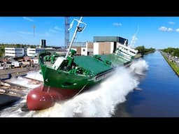 Schitterende Lancering van de TIDAN  bij Scheepswerf  Ferus Smit in Westerbroek. 4K.