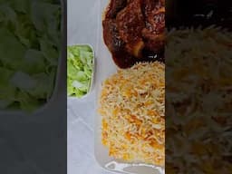 carrot rice with assorted stew and lettuce #nigerianfood #follow