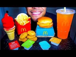 ASMR | MCDONALDS CHICKEN NUGGETS ICE CREAM CHERRY RED DIPPED CONE | FISH FILLET FRENCH FRIES | MUKBA
