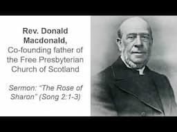 “The Rose of Sharon” (Song 2:1-3), A sermon by Rev. Donald Macdonald