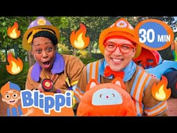 Let's Be Firefighters! 👨‍🚒🔥 | Blippi's Job Show | Careers for Kids