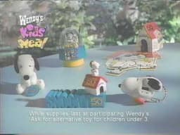2000 Wendy's Kids Meal Snoopy 50th Anniversary Meal Commercial