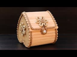Handmade Jewelry storage boxes | DIY Jewellery Box made from Popsicle Sticks and jute