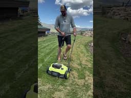 Detaching the lawn easily and cleaning up! #lawn #grass