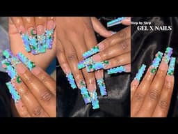 Mermaid French tips 🩵🧜‍♀️ |Watch me do a Gel x Fullset | Step by step gel x |
