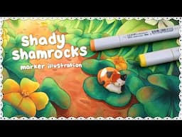 "Shady Shamrocks" Marker Illustration – Speedpaint