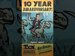Jurassic World raptor riding turns 10 - TOON SANDWICH #funny #jurassicworld #dinosaur #parody