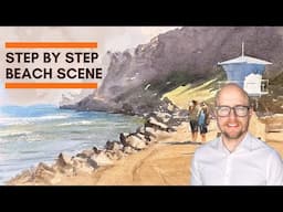 Step by Step Watercolor Beach Scene - Matthew White