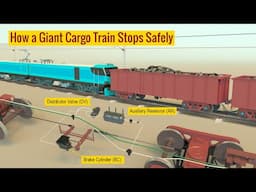 How a Giant Cargo Train Stops Safely! Wagon brake function