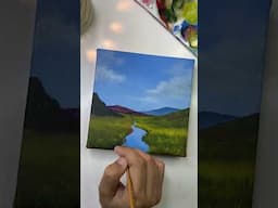 easy Meadow painting with Acrylic / acrylic painting for beginners