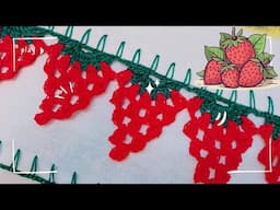 🍓 Moranguinho Encantador: Barradinho de Crochê em Carreira Única que Você Vai Amar! #22