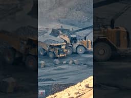 Excavators, Loader, Dump Truck in a Quarry  #caterpillarmining