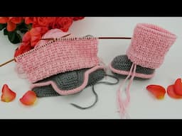 Little Snugglers 🤗 SUBTITLES 🤗 Knit Baby Booties. Малышам для уюта / Вяжем пинетки для малышей