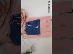 old jeans reuse with cardboard #diy #oldjeans #reuse #ideas #craft #shorts #craftynart #decor