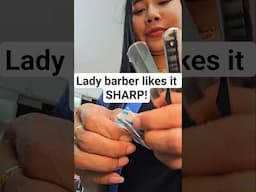 Lady barber likes it sharp. #asmr #relax #barber #barbershop #femalebarber #ladybarber #haircut