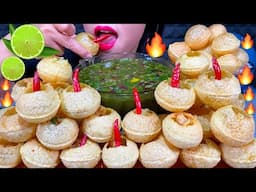 ASMR SPICY PANI PURI + SPICY GREEN WATER MUKBANG MASSIVE Eating Sounds