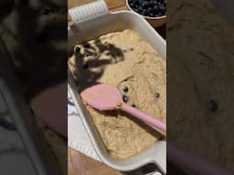 high protein blueberry pancake breakfast cake